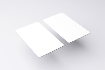 Rounded Corner Businesscard mockup（角丸名刺2枚モックアップ ｜ グレー背景）