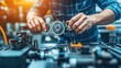 © STwul - Technician repairing machinery part in factory