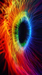 © Michael - Abstract representation of an eye with colorful filaments radiating outwards, symbolizing energy, vision, and perception