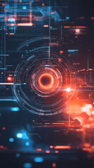 Aufkleber - Futuristic HUD with data processing and analysis, perfect for technology, innovation, and digital interface concepts