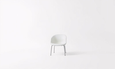 A minimalist photograph featuring a single object  a sleek modern chair