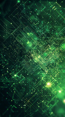 Fototapete - Digital network glowing with interconnected nodes, representing technological complexity and data communication infrastructure