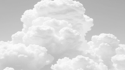 Wall Mural - Sky with white clouds background. White Clouds from above. Top view from an airplane over white clouds. High in the Heavens.	