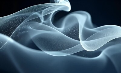 Wall Mural - ethereal wisps of translucent smoke gracefully swirling against a dark background, creating a mystic