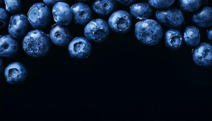 Wall Mural - blueberry fruit food flat view, AI generated