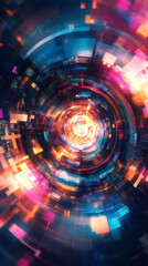 Aufkleber - Bright abstract circular portal spinning and glowing with motion blur effect, science fiction and quantum physics concept