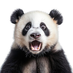Wall Mural - shocked panda isolated on transparent background