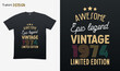 © iCreativePrints - 'Awesome epic legend vintage 1974 limited edition'. Vintage birthday. Made in 1974. Retro vintage color shirt T-shirt mock up vector. Eps 10 vector