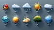 © PICK YOUR POV - A collection of weather icons depicting various weather conditions with playful designs.