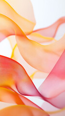 Fototapete - Vibrant red and yellow waves weaving dynamic abstract patterns, representing fluid motion and contemporary graphic design aesthetic