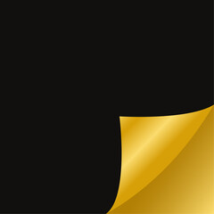 Wall Mural - Golden page with curled corner.