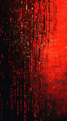 Poster - Dark red and black abstract background featuring vertical lines, glittering particles, and a textured grunge effect