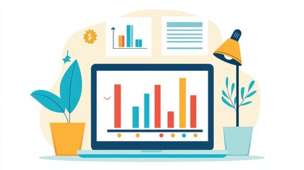 Creating a minimalist flat design ai chatbot interface for analysis in a digital workspace
