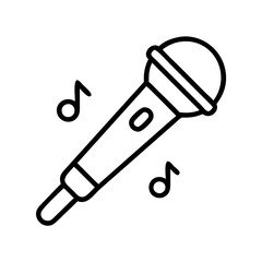 Wall Mural - karaoke mic icon, karaoke mic line art - simple line art of karaoke mic, perfect for karaoke mic logos and icons