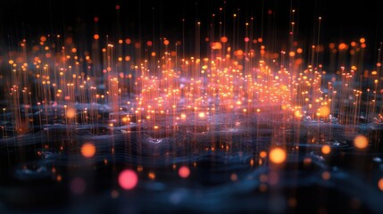 Colorful glowing network structure.