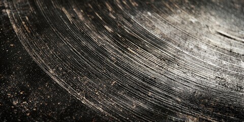 Aufkleber - a worn vinyl record showing scratches and grooves, perfect for evoking a nostalgic, retro vibe.