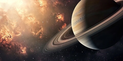 Aufkleber - Saturns rings, showing intricate details of the icy particles, with the planets atmosphere softly blurred.