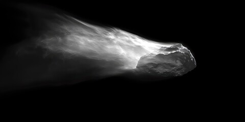 Aufkleber - Detailed view of a comets nucleus, highlighting its rugged surface and glowing coma against the dark backdrop of space.