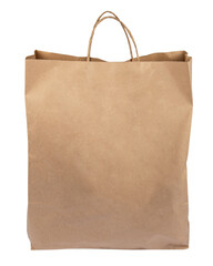 Brown paper bag isolated on white background