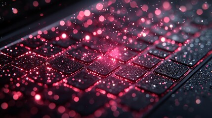 Glowing laptop keyboard, digital data, abstract background, technology concept