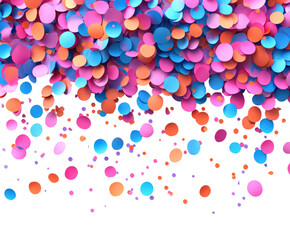 Festive celebration of colorful circle confetti icons digital design vibrant atmosphere abstract viewpoint creative concept isolated on transparent background