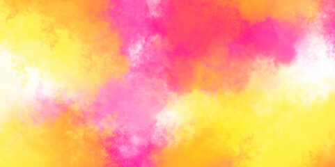 Wall Mural - abstract pink and orange watercolor macro texture background. light yellow and multicolor pastel wat