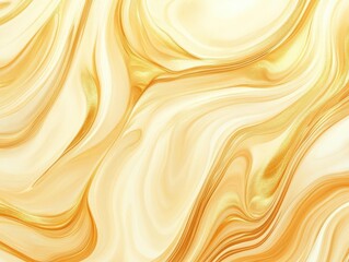 Wall Mural - abstract fluid art with swirling metallic gold and cream marble patterns, organic flowing textures creating ethereal luxury background