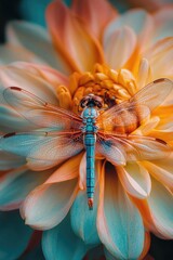 Poster - Dragonfly on flower