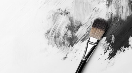 Artist brush in sketch composition background