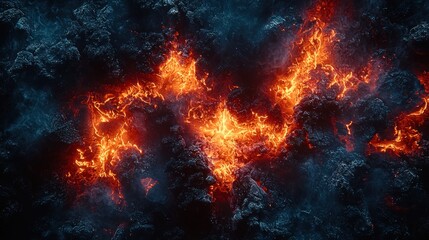 Wall Mural - Cosmic Firestorm: Abstract Swirling Energy in Deep Space