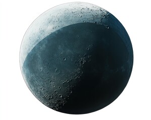 Wall Mural - dark celestial sphere with textured surface and partial illumination