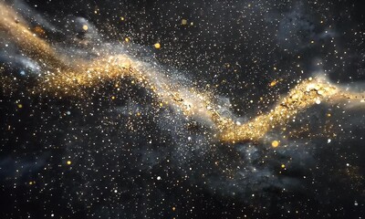 Wall Mural - A stunning view of a cosmic galaxy filled with shimmering stars and swirling nebulae, creating a mesmerizing night sky