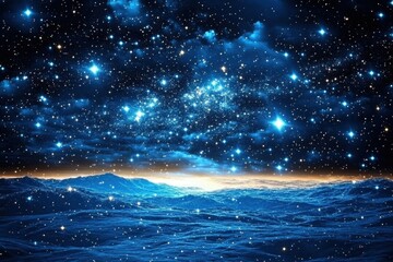Wall Mural - Countless stars twinkle in a tranquil celestial backdrop.