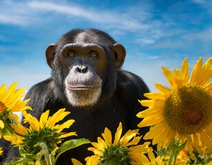 Sticker - Zwischen Sonnenblumen