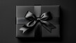 © sssimone - Black box package with black ribbon, mock up template
