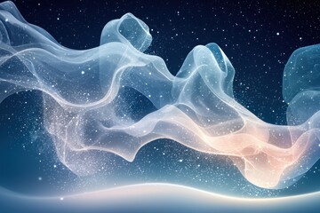 Wall Mural - Ethereal Nebulae Flowing Through Starry Night Sky