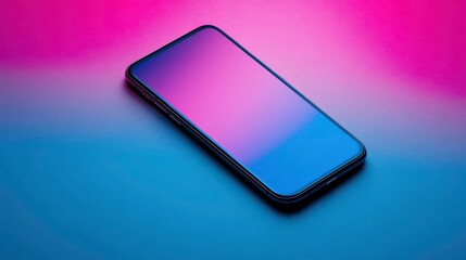 Aufkleber - Smartphone with vibrant gradient screen on colorful background.