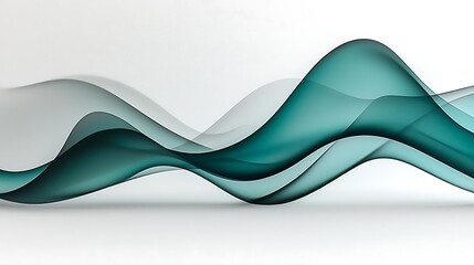 Wall Mural - Abstract teal waves on white background for modern design projects