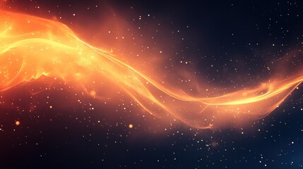 Wall Mural - fiery cosmic nebula glowing in dark space: abstract art