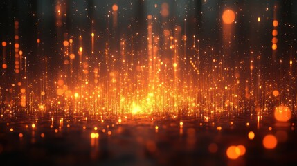 Wall Mural - fiery embers and glowing particles dynamic abstract background