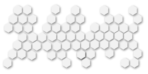 abstract white and grey hexagon technology geometric pattern concept white background. use for templ