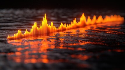 Wall Mural - fiery waveform landscape: abstract energy and intense light