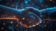 © lolo - Futuristic handshake between human and digital entity
