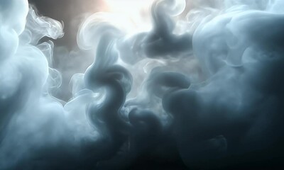 Wall Mural - ethereal smoke swirling in soft light, creating a mystical atmosphere with a blurred background, ide