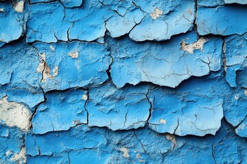 Poster - A detailed view of a blue-painted wall with smooth texture and slight imperfections