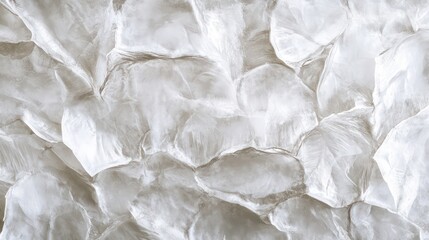 Poster - Close-up of crumpled white fabric texture with soft folds and shadows.