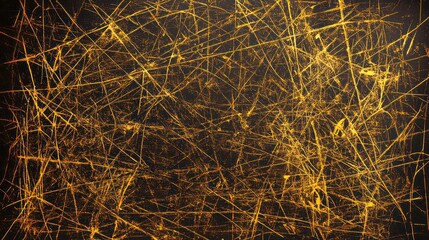 Poster - Abstract gold and brown tangled lines texture background.