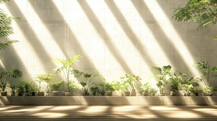 Wall Mural - Serene Indoor Garden with Soft Light and Lush Green Plants