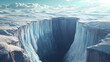 © Thiago - The gaping chasm in the earth's crust spans continents, a geological wonder frozen in time. Frozen Canyon. Illustration