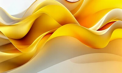 Wall Mural - abstract flowing waves in vibrant shades of yellow and white, creating a dynamic and modern backgrou